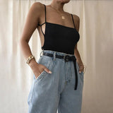 Summer White Ceopped Top Backless Women Bandage Hollow Out Crop Tops Tees Vest Sexy Tunics Cotton