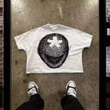 Gothic Punk Graphic Printing 0Versized T-Shirt For Men And Women Leisure Original-Outfit