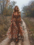 Summer Temperament Bohemian Long Dress Burst Women's Lace Splicing Big Swinging