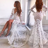 Dress Ebay Sexy Deep V Lace Open-Forked Fishtail