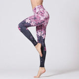 Fitness Pants Slim High waist Sport Leggings Gym Elastic Romantic Printed Long Leggins for Running Tummy Control