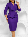 Women's New Fashion Temperament Big Collar Seven-Point Sleeves All African