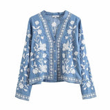 Women's New Embroidered Long-Sleeved Shirt