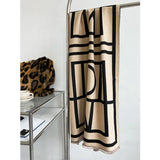 Spring And Autumn Imitation Cashmere Shawl Silk Scarf With Warm Tassel Geometric