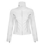 Autumn / Winter Women's Wear Online Celebrity Blogger Spice Girls Street Handsome Industrial Style Zippers Show Thin Jackets-Outfit