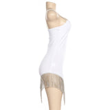 Toloer Summer New Women's Pendant Hem With A Word Collar Sexy Backless Dress