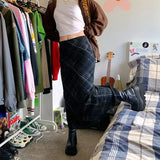 Online Celebrity Romantic Holiday Style Double Plaid Long Skirt Shows The Trend Of Slimming-Outfit