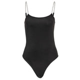 Toloer And Summer New Diamond Chain Shoulder Strap Spilt Sleeveless Sling Sexy Back Onesie Women's