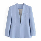 Office Ladies Long Sleeve Blazer + Trousers 2 Piece Set Blazer Suit Fashion Women's Pant Suit Simple Solid Color