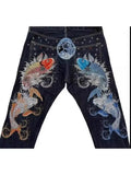 High Street Jeans Male Personality Printed Hip Hop Fashion Clothing Straight Pants High Waist Y2K Jeans-Outfit