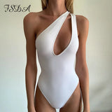Hollow Out Black Sexy Bodysuit Women 2021 Summer Off Shoulder White Body Top Sleeveless Backless Bodysuits