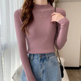 Winter Women Pullovers Sweater Turtleneck Knitted Sweater Women Tops Long Sleeve Short Slim Sweaters Girls Clothes