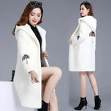 coat autumn and winter cashmere medium length spring and autumn foreign style windbreaker new versatile women's