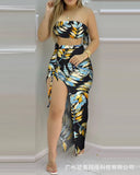 2021 new tube top pleated two-piece