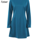 Satin Graceful A-Line Women's Dress Spring O-Neck Office Lady Glossy Flare Sleeve Mini Dress Casual Plain Soft Female