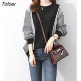 Pullovers Women Spring Autumn New Korean Style Loose Shirt Stitching Pullover Casual All-match Long Sleeve Womens