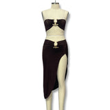 New Women's Sexy Open Skirt Metal Buckle