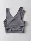 Camis Solid Knit Short Hollow Out Sleeveless Tank Tops Women's Crop Top-Outfit