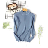 Autumer Winter Women Sweater Knitted Striped Solid Korean Fashion Pullover Slim Long Sleeve Blouse Knit Tops Pulls