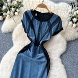 Women's Dress Dress 2025 Spring Design Sense Niche Tied With Long-Sleeved Lotle Leaves Side Irregular Loose Long