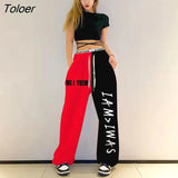 Personality Sweat Pants Women Fashion Print Hip-hop Trousers Jazz Sweatpants Casual Loose Shuffle Dance Sporty