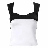 Women Satin Clothes Camisole Crop Tops Summer 2024 T-shirts Harajuku y2k Vintage Aesthetic Clothing Women Tube Top Streetwear-Outfit