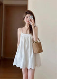Women's Summer Pure Windy Backs And Eundressing Embroidery Sumpension Short