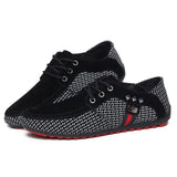 Men Flats Moccasins Shoes Male Formal Oxfords Shoes Lace Up Casual Dress Shoes Breathable Loafers Black Zapatos