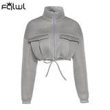 Winter Casual Bomber Bubble Jackets For Women 2021 Turtleneck Crop Top Coat Jackets Zipper Varsity Puffer Baseball