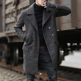 Winter New Ebay Double-Dled Middle-Long Men's Collar Hairs And Wind Coat