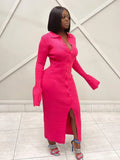 Summer Streetwear Clothes Bodycon Dress For Women 2022 Long Sleeve Buttons Knit Dress Green Black Party Maix Dress
