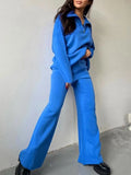 Sweater Sets For Women 2 Piece Winter Fall Knit Pants Sets Polo Collar Suits Women Winter Set Sweater Tops And