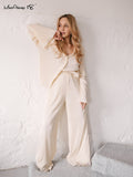 Spring 2022 Pleated Womens Pants Fashion Elastic High Waist Wide Leg Pants Female Casual Green Loose Baggy