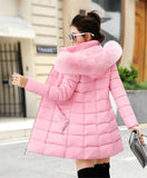Winter Jackets Coats 2020 New Parkas Women Down Cotton Jackets Warm Outwear Faux Fur Collar Hooded Female Long Jacket