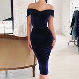 Velvet Spaghetti Strap Sexy Dress Backless Bodycon High Waist Purple Blue Summer Party Club Midi Dress