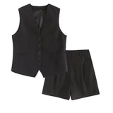 Women's Linen-Blend Vests In Spring And Summer 2025S + Shorts Sets Of Trendy