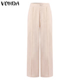 Women Suit Blazers VONDA Ladies Casual Lapel Coats Color Patchwork Autumn Office Formal Long Sleeve Thin Pant Sets no