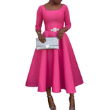 Women's 2025 Summer New Solid Dress Temperament Evening Dress Dress Dress Dress Dress