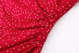 Women's V-Neck Red-Red Floral Short-Sleeved Dress