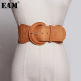 Suede Pu Leather Big Buckle Adjustable Wide Belt Personality Women New Fashion Tide All-match Spring Autumn 2023