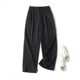 Spring Style Casual Commuter Drooping Wide-Leg Trousers-Outfit
