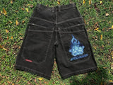Denim Shorts Hip-Hop Pocket Baggy Denim Shorts Male Gothic Original-Outfit