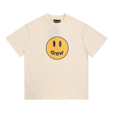 Drewhouse Classic Smiley Face Printed Short-Sleeved High Street Tide Brand Casual Loose Couple T-Shirts-Outfit