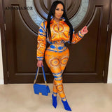 Bomber Cropped Puffer Jacket Colorful Bubble Coat and Leggings Sexy 2 Piece Sets Winter Clothes Womens Outfits