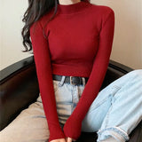 Winter Women Pullovers Sweater Turtleneck Knitted Sweater Women Tops Long Sleeve Short Slim Sweaters Girls Clothes