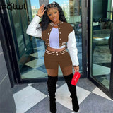 Casual 2 Two Piece Sets Womens Winter Outifits 2021 Sweatsuits For Women Long Sleeve Top Shorts Sets Black Matching