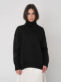 Autumn Winter Women Turtleneck Sweater Thick Warm Solid Pullover Top Oversized Base Chic Casual Loose Female Knit
