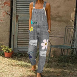 Rompers Fashion Denim Bib Pants Sexy Long Rompers Bib Pants Jumpsuits Summer Wide Leg Jeans Overalls Ladies