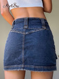 Cow Girl Denim Cute Skirts Womens Summer Clothes Autumn Streetwear Outfits Casual High Waisted Mini Pencil