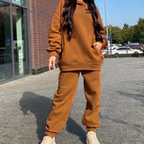 Printed Women's Tracksuit Hoodies Hooded Fleece Oversized Long Sleeve Suit 2 Piece Set Female 2021 Sport Pants Lady